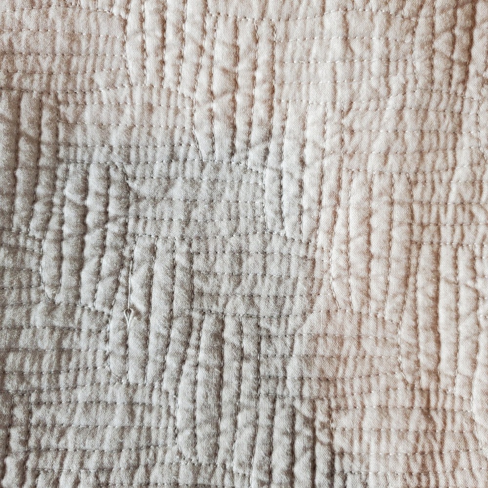 Tahari Home Tan Beige Quilted Cotton Pillow Shams Set of 2 Standard 20x26